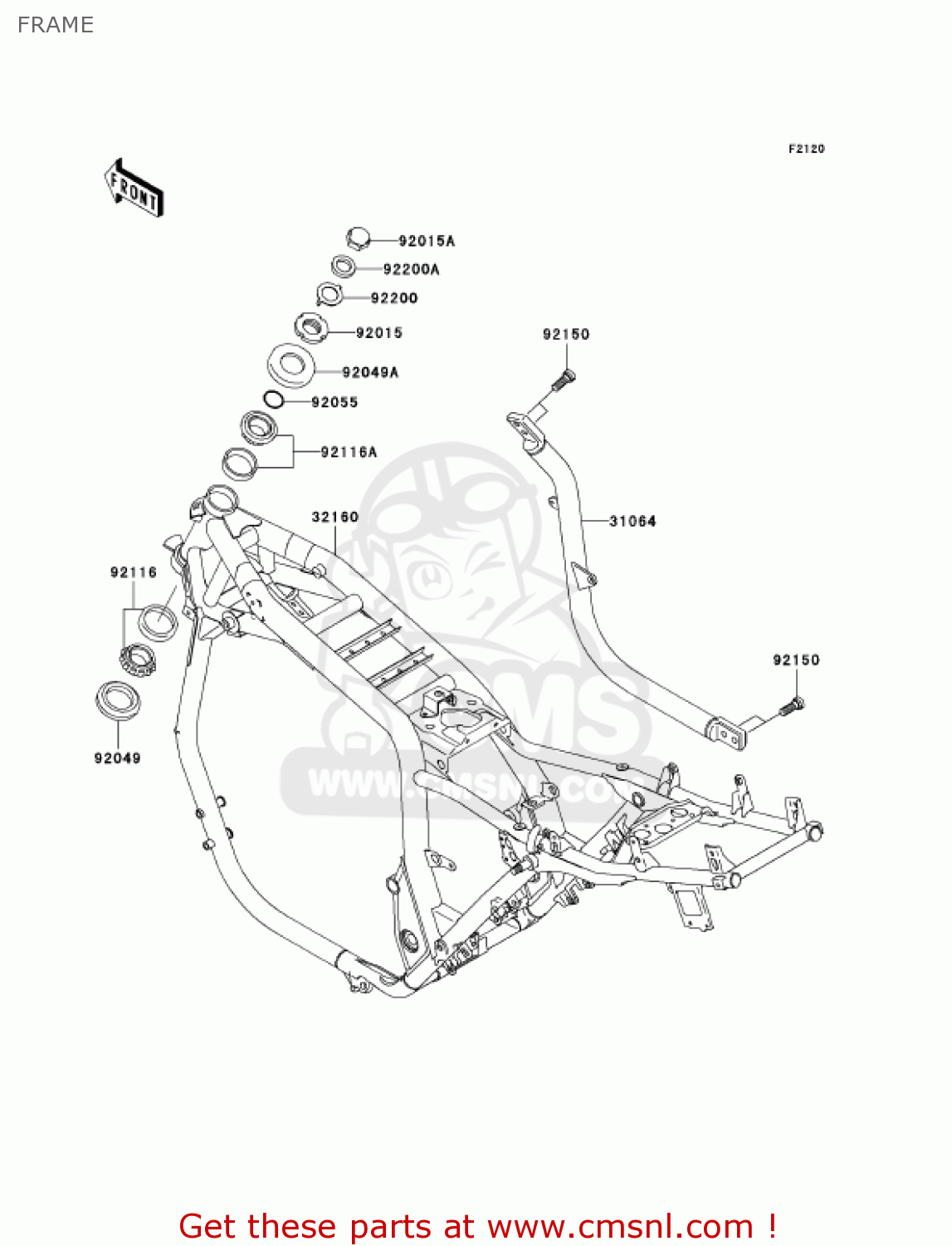 FRAME ZR1200A2 ZRX1200R 2002 USA CALIFORNIA CANADA