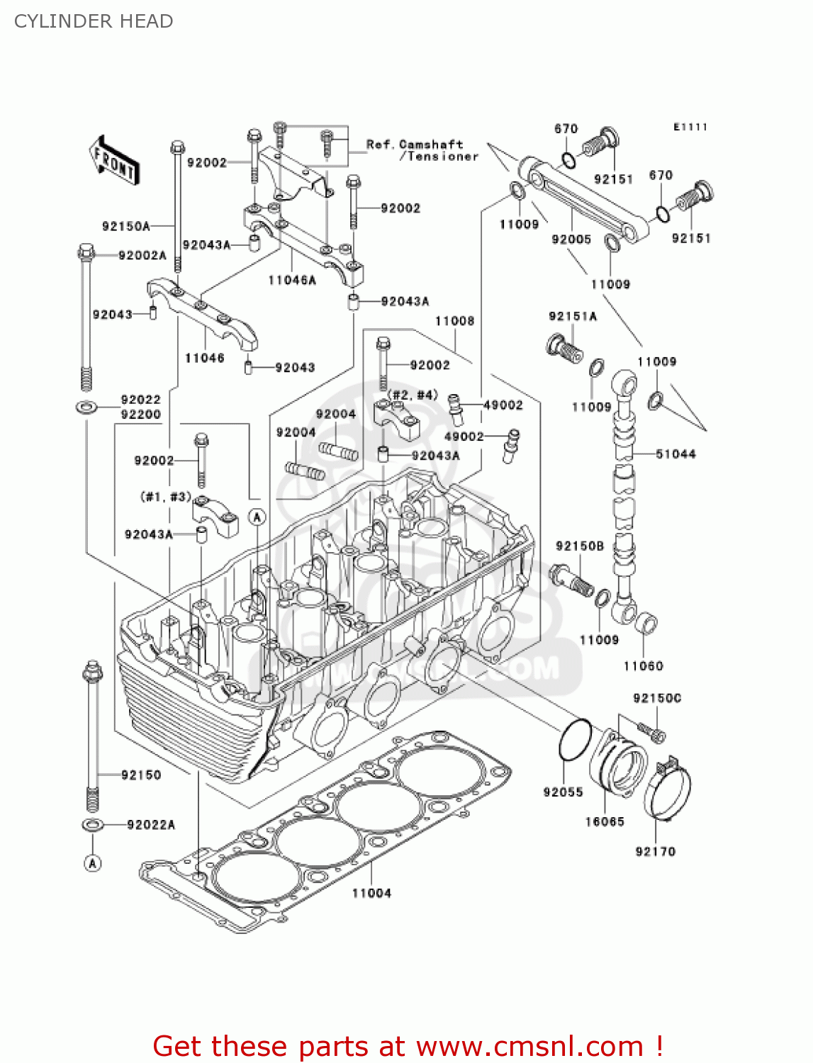 CYLINDER HEAD ZR1200A2 ZRX1200R 2002 USA CALIFORNIA CANADA
