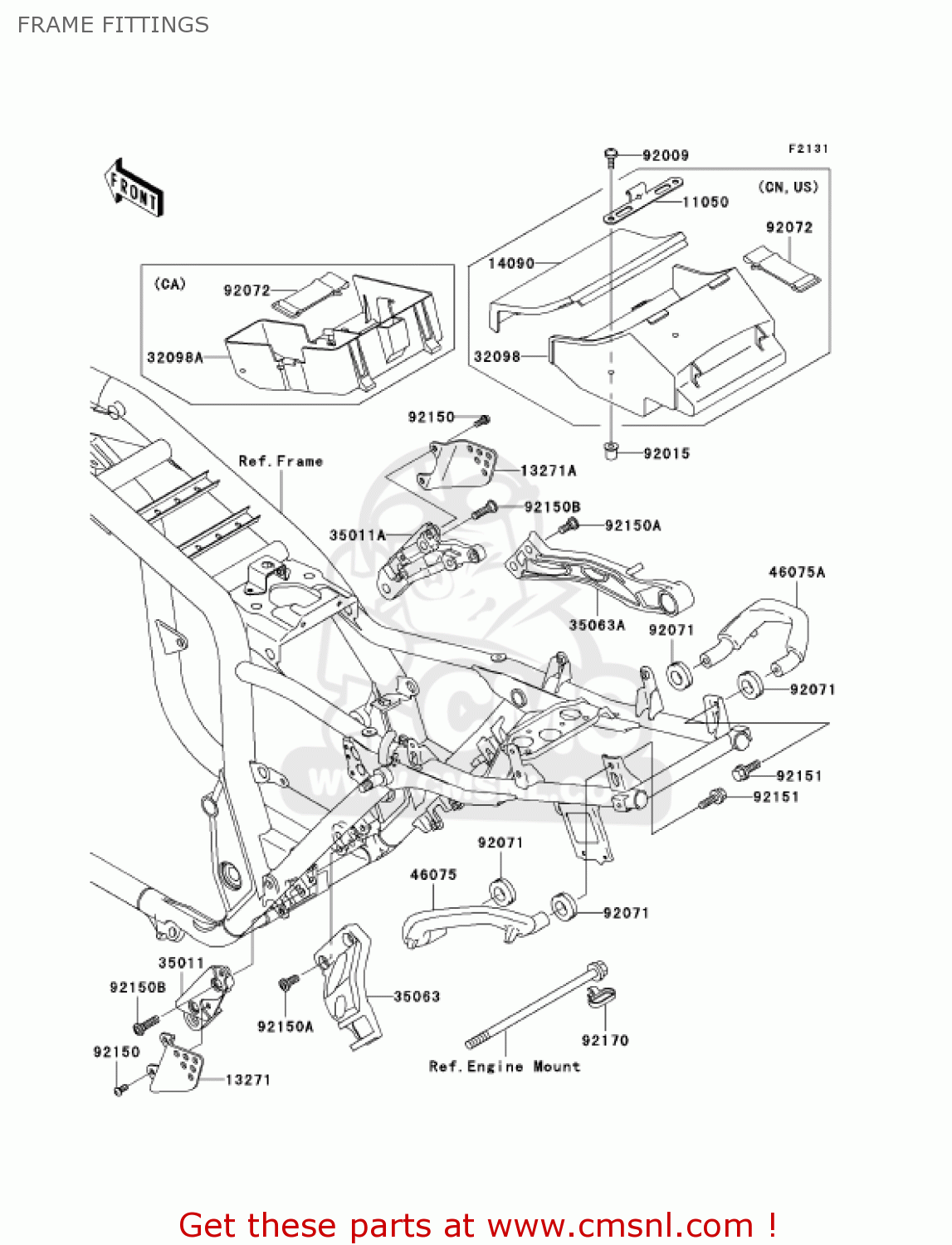 FRAME FITTINGS ZR1200A2 ZRX1200R 2002 USA CALIFORNIA CANADA