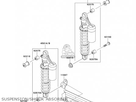 SUSPENSION/SHOCK ABSORBER - ZR1200A2 ZRX1200R 2002 USA CALIFORNIA CANADA