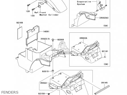 FENDERS - ZR1200A2 ZRX1200R 2002 USA CALIFORNIA CANADA