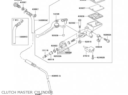 CLUTCH MASTER CYLINDER - ZR1200A2 ZRX1200R 2002 USA CALIFORNIA CANADA