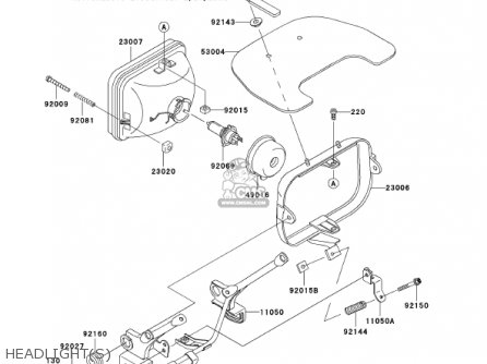 HEADLIGHT(S) - ZR1200A2 ZRX1200R 2002 USA CALIFORNIA CANADA