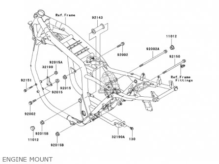 ENGINE MOUNT - ZR1200A2 ZRX1200R 2002 USA CALIFORNIA CANADA