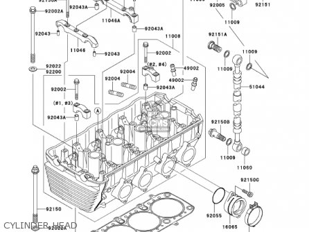 CYLINDER HEAD - ZR1200A2 ZRX1200R 2002 USA CALIFORNIA CANADA