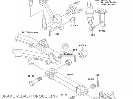 BRAKE PEDAL/TORQUE LINK - ZR1200A2 ZRX1200R 2002 USA CALIFORNIA CANADA