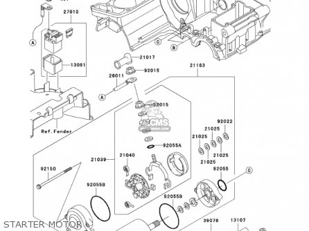 STARTER MOTOR - ZR1200A2 ZRX1200R 2002 USA CALIFORNIA CANADA
