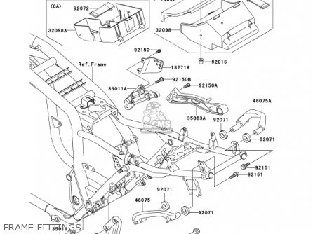 FRAME FITTINGS - ZR1200A2 ZRX1200R 2002 USA CALIFORNIA CANADA