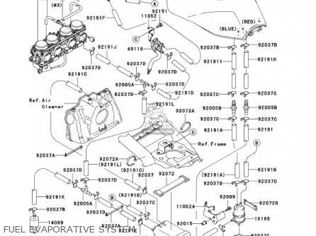 FUEL EVAPORATIVE SYSTEM - ZR1200A2 ZRX1200R 2002 USA CALIFORNIA CANADA
