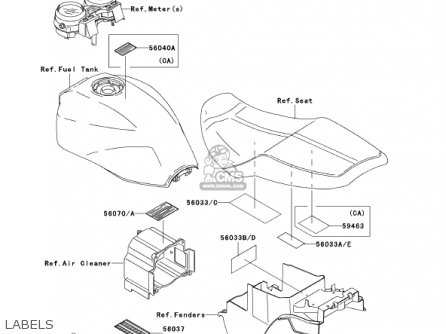 LABELS - ZR1200A2 ZRX1200R 2002 USA CALIFORNIA CANADA