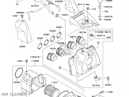 AIR CLEANER - ZR1200A2 ZRX1200R 2002 USA CALIFORNIA CANADA