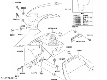 COWLING - ZR1200A2 ZRX1200R 2002 USA CALIFORNIA CANADA