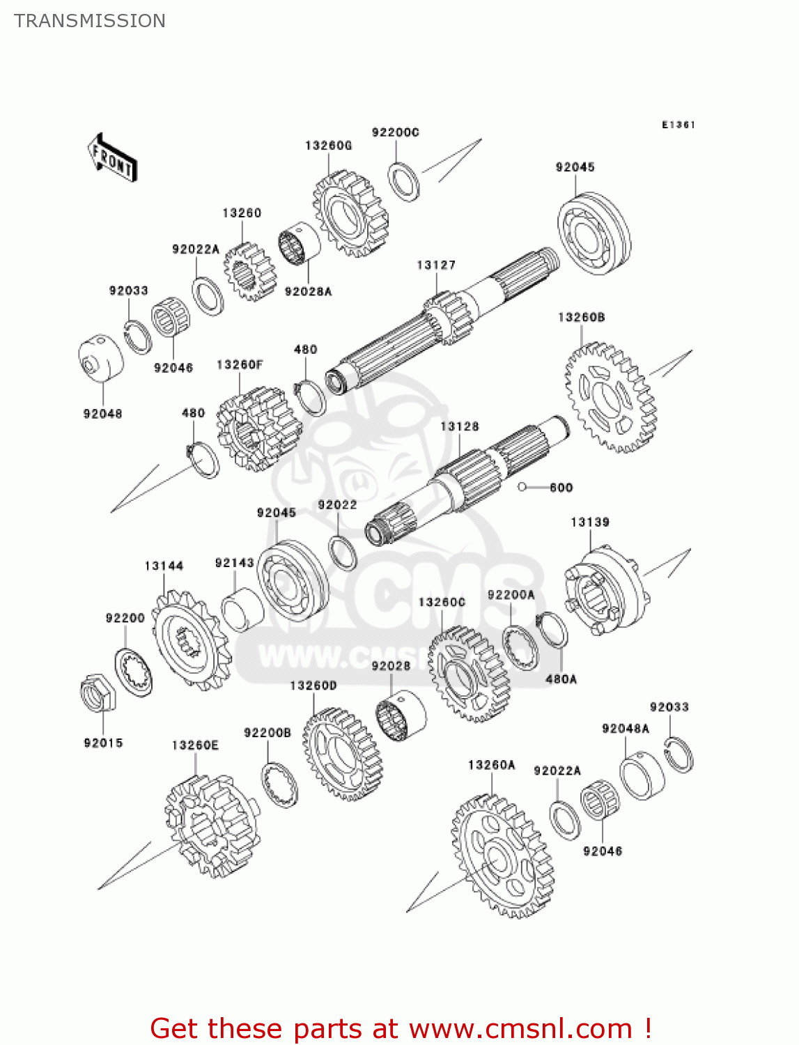 TRANSMISSION ZR1200A3 ZRX1200R 2003 USA CALIFORNIA CANADA
