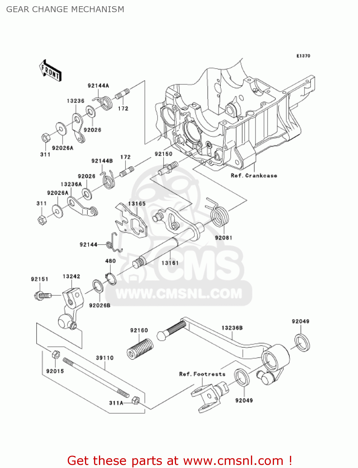 GEAR CHANGE MECHANISM ZR1200A3 ZRX1200R 2003 USA CALIFORNIA CANADA