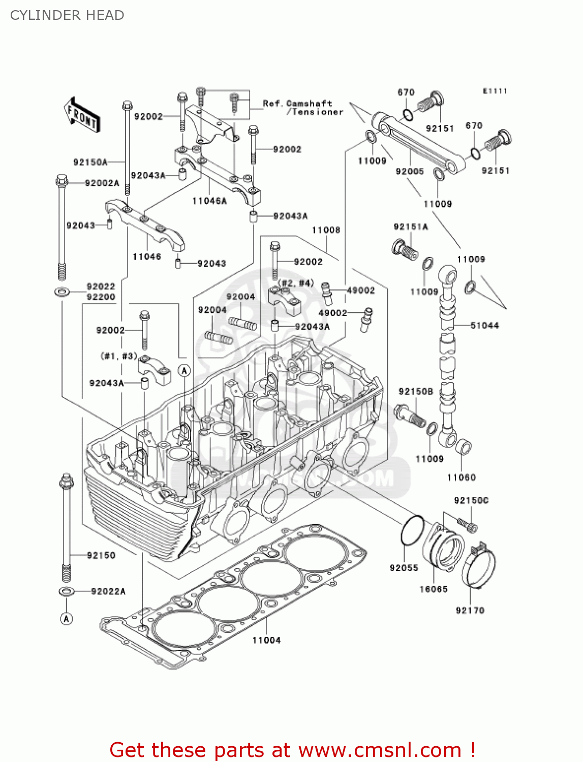 CYLINDER HEAD ZR1200A3 ZRX1200R 2003 USA CALIFORNIA CANADA
