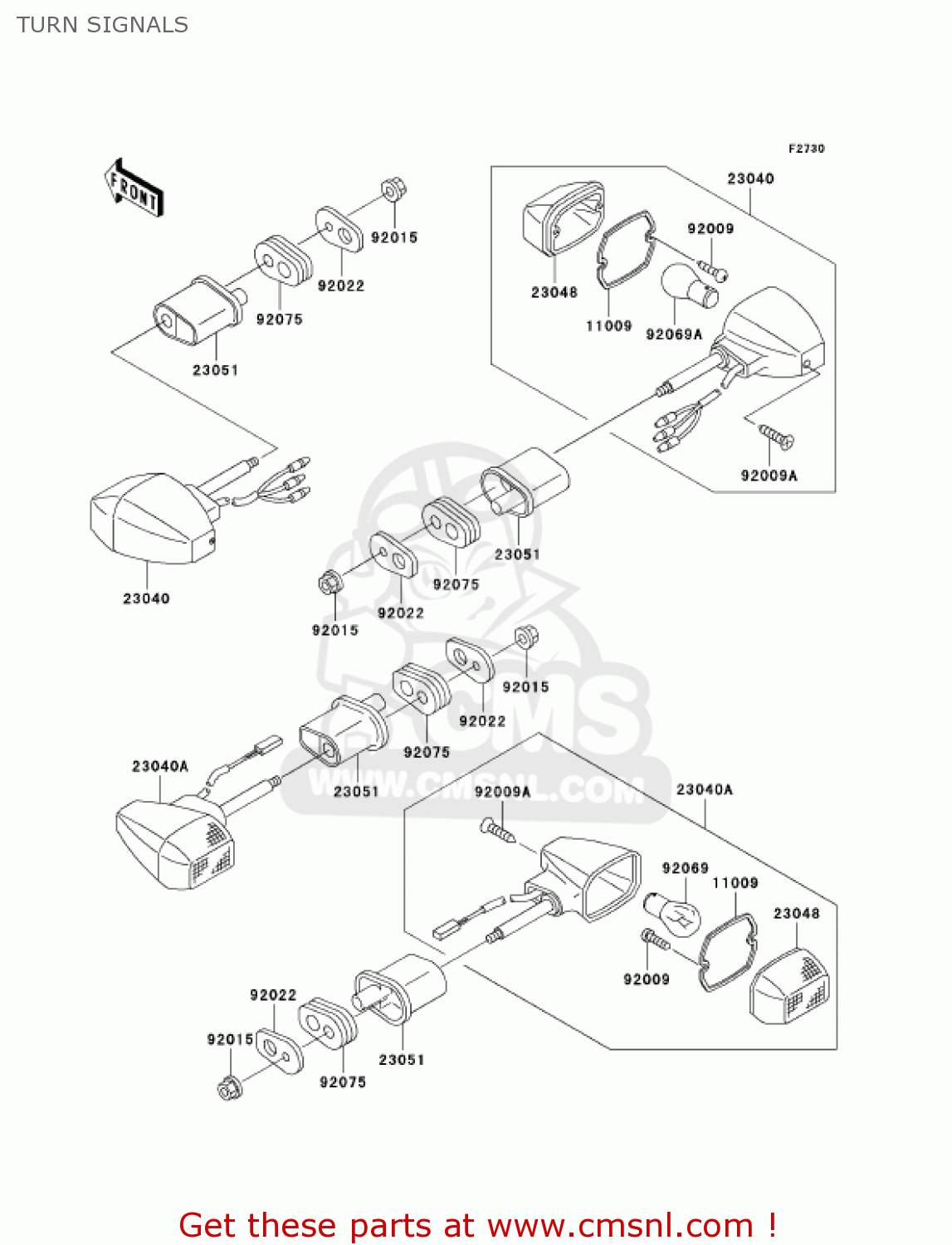 TURN SIGNALS ZR1200A3 ZRX1200R 2003 USA CALIFORNIA CANADA