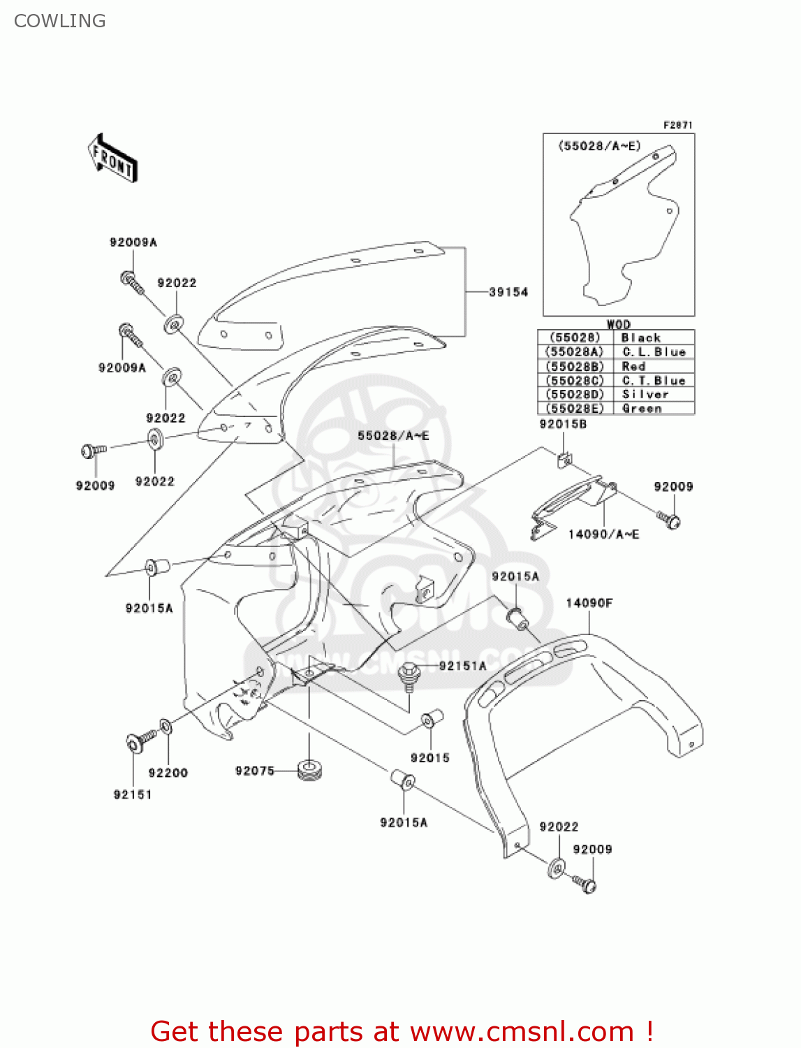 COWLING ZR1200A3 ZRX1200R 2003 USA CALIFORNIA CANADA