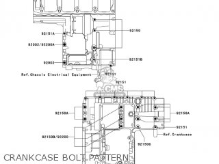 CRANKCASE BOLT PATTERN - ZR1200A3 ZRX1200R 2003 USA CALIFORNIA CANADA