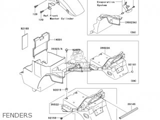 FENDERS - ZR1200A3 ZRX1200R 2003 USA CALIFORNIA CANADA