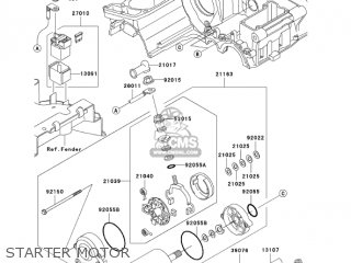 STARTER MOTOR - ZR1200A3 ZRX1200R 2003 USA CALIFORNIA CANADA
