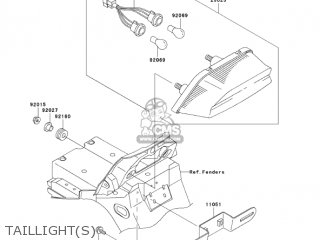 TAILLIGHT(S) - ZR1200A3 ZRX1200R 2003 USA CALIFORNIA CANADA