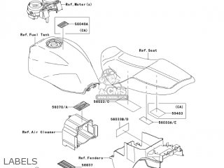 LABELS - ZR1200A3 ZRX1200R 2003 USA CALIFORNIA CANADA