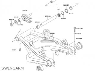 SWINGARM - ZR1200A3 ZRX1200R 2003 USA CALIFORNIA CANADA