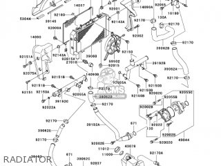 RADIATOR - ZR1200A3 ZRX1200R 2003 USA CALIFORNIA CANADA