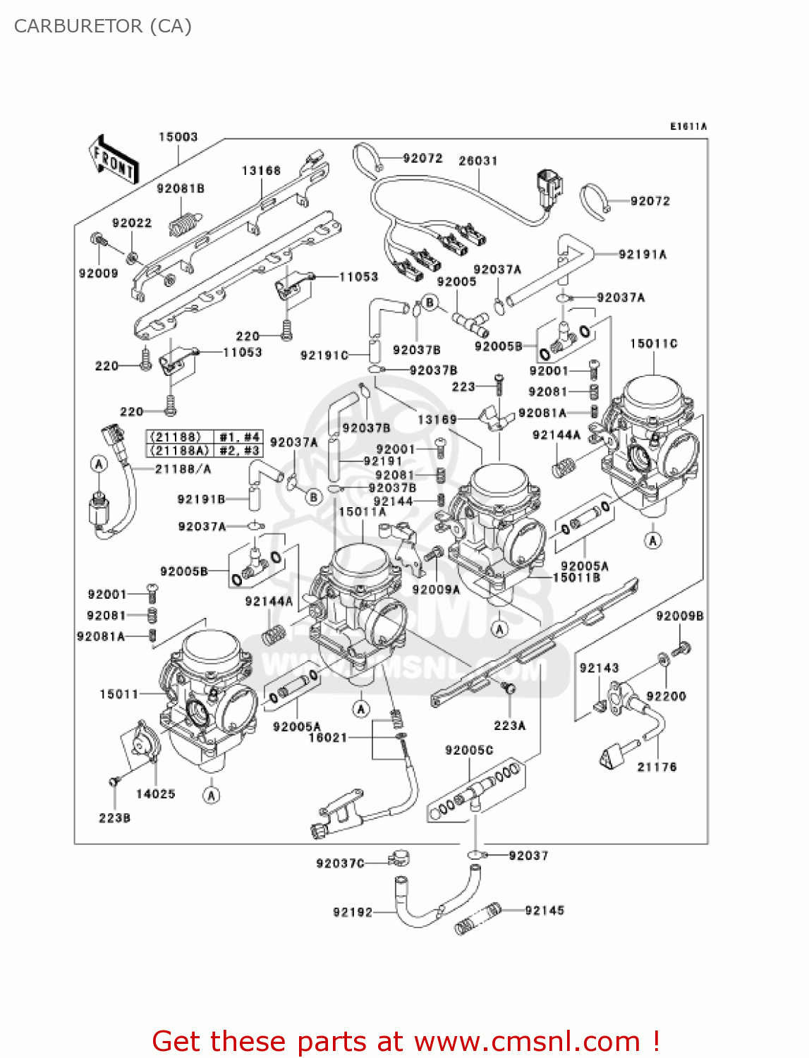 CARBURETOR (CA) ZR1200A4 ZRX1200R 2004 USA CALIFORNIA CANADA