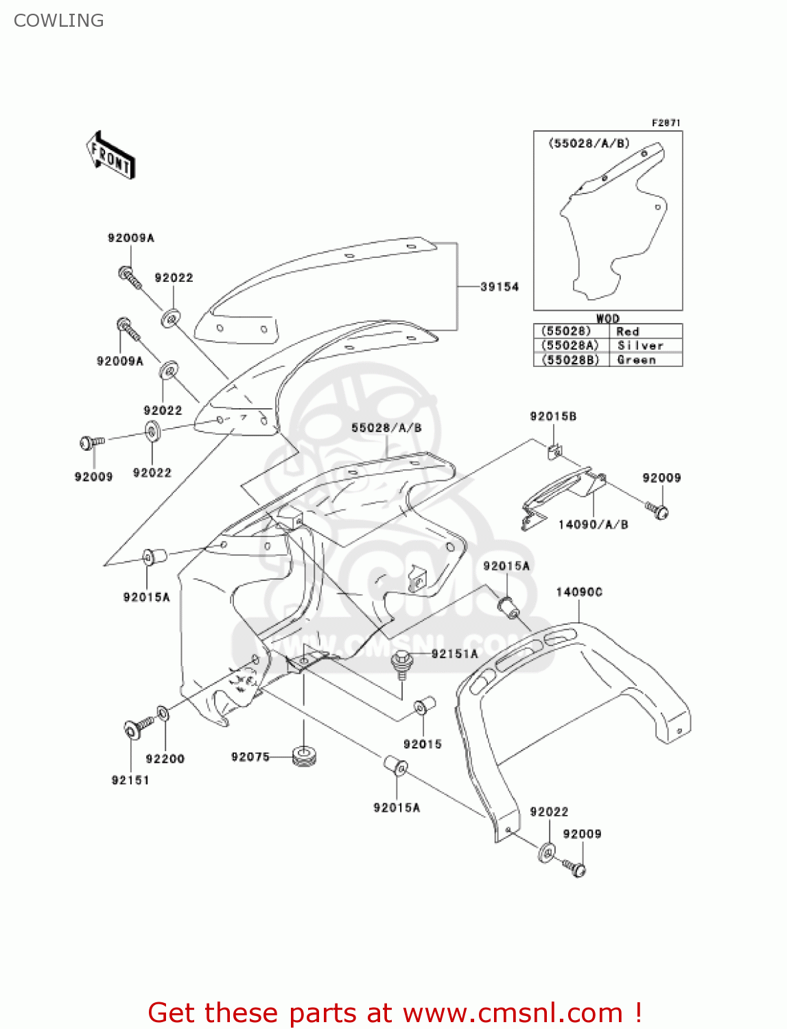 COWLING ZR1200A4 ZRX1200R 2004 USA CALIFORNIA CANADA