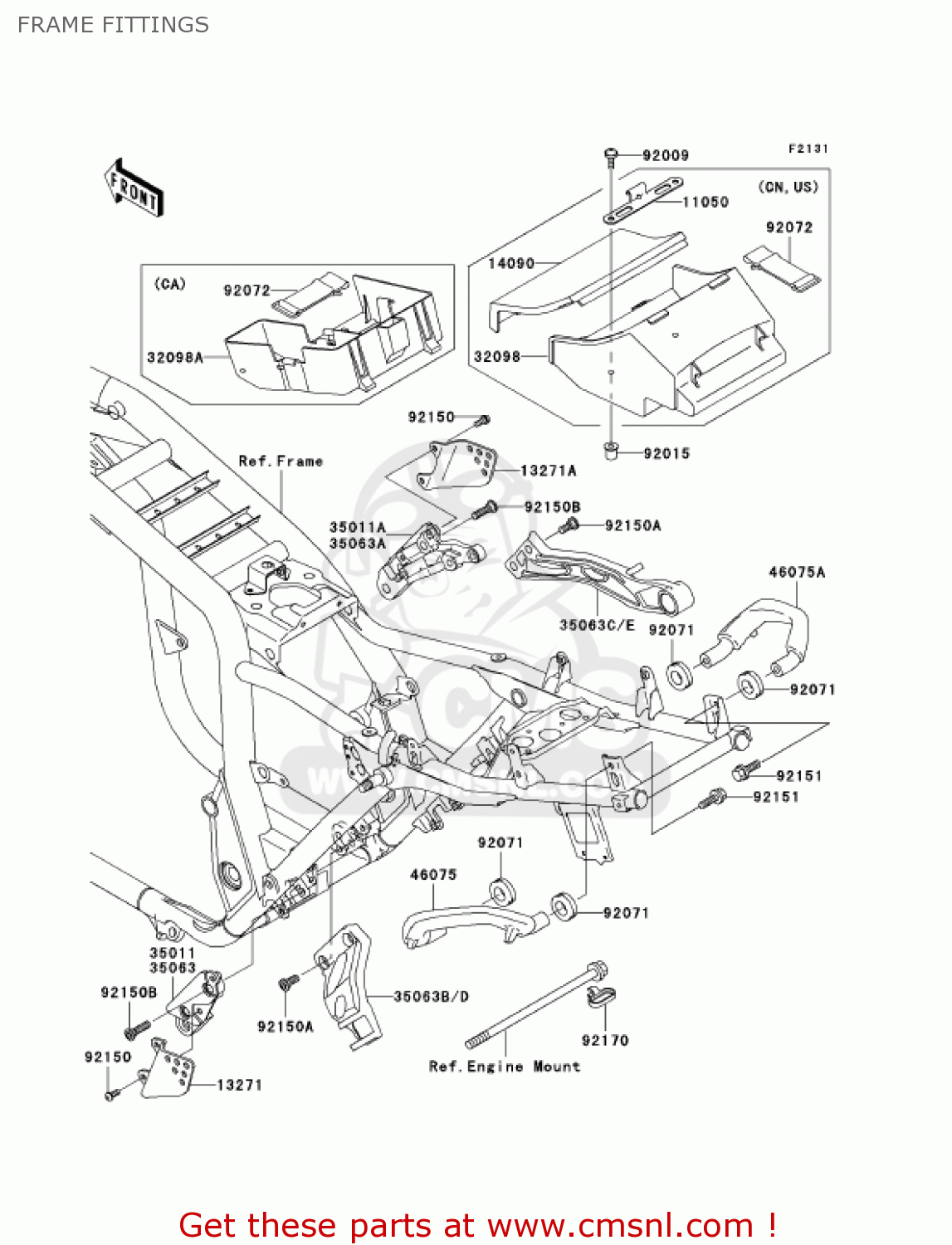 FRAME FITTINGS ZR1200A4 ZRX1200R 2004 USA CALIFORNIA CANADA