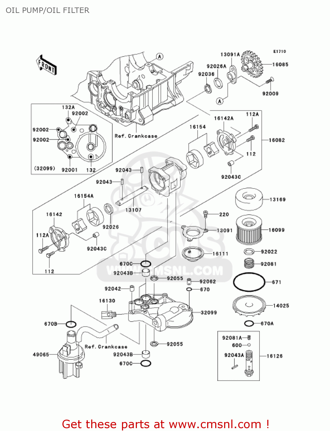 OIL PUMP/OIL FILTER ZR1200A4 ZRX1200R 2004 USA CALIFORNIA CANADA