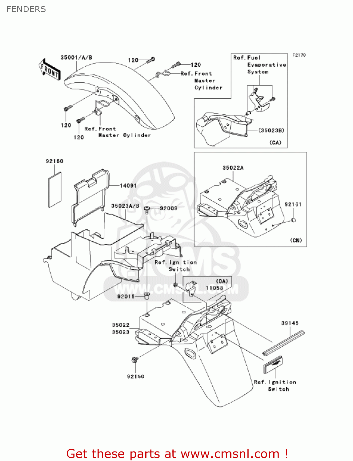 FENDERS ZR1200A4 ZRX1200R 2004 USA CALIFORNIA CANADA