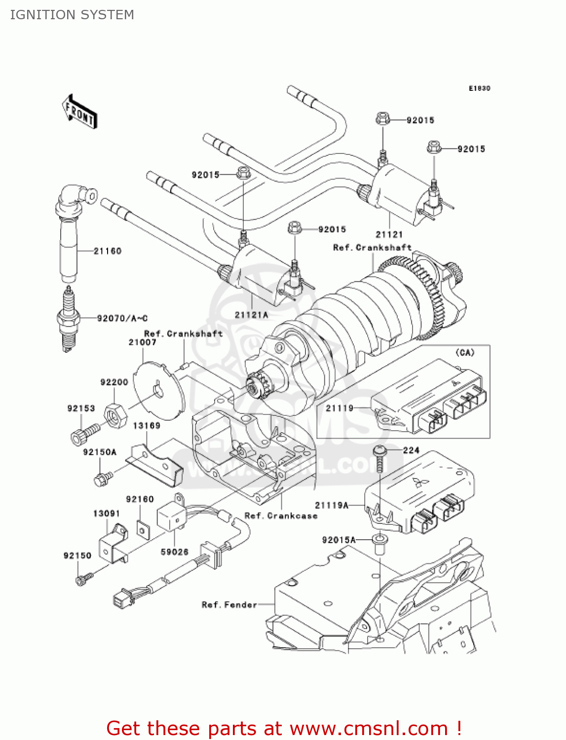 IGNITION SYSTEM ZR1200A4 ZRX1200R 2004 USA CALIFORNIA CANADA