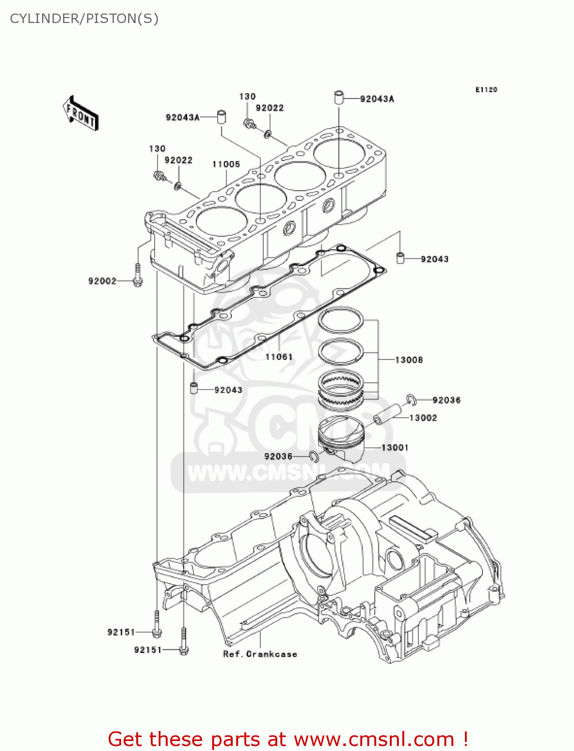 CYLINDER/PISTON(S) ZR1200A4 ZRX1200R 2004 USA CALIFORNIA CANADA