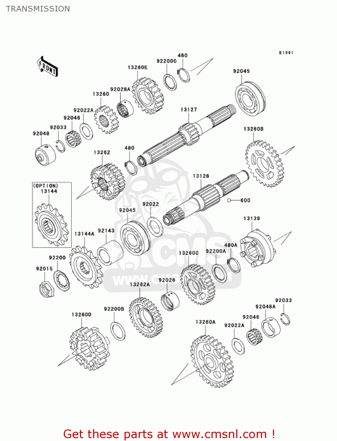 TRANSMISSION ZR1200A4 ZRX1200R 2004 USA CALIFORNIA CANADA