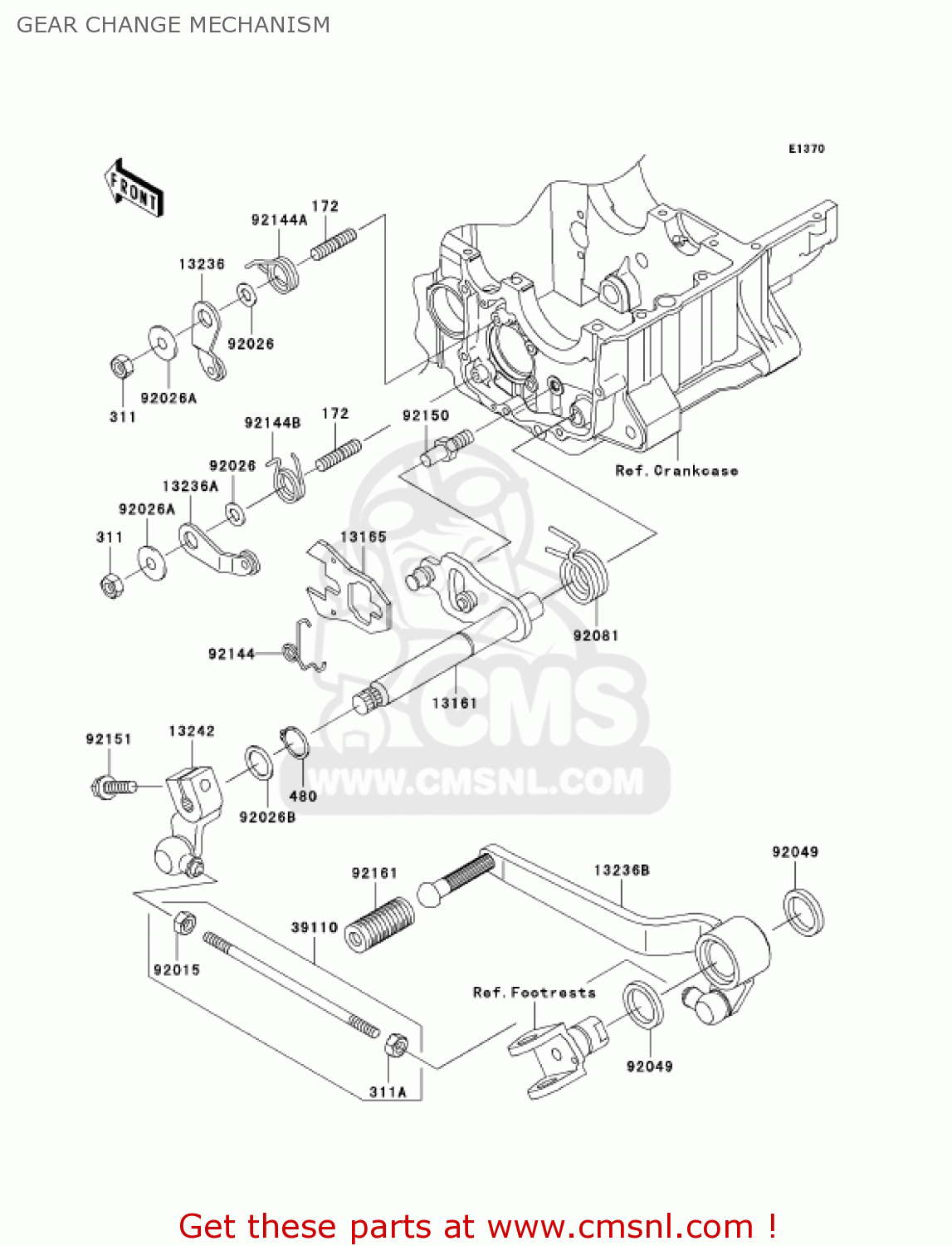 GEAR CHANGE MECHANISM ZR1200A4 ZRX1200R 2004 USA CALIFORNIA CANADA
