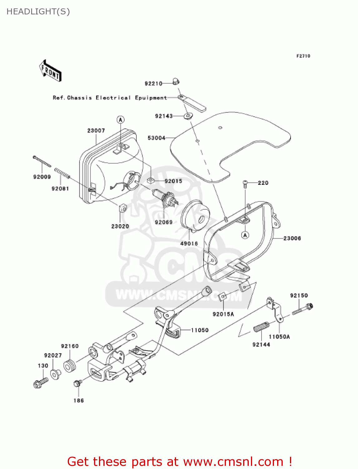 HEADLIGHT(S) ZR1200A4 ZRX1200R 2004 USA CALIFORNIA CANADA