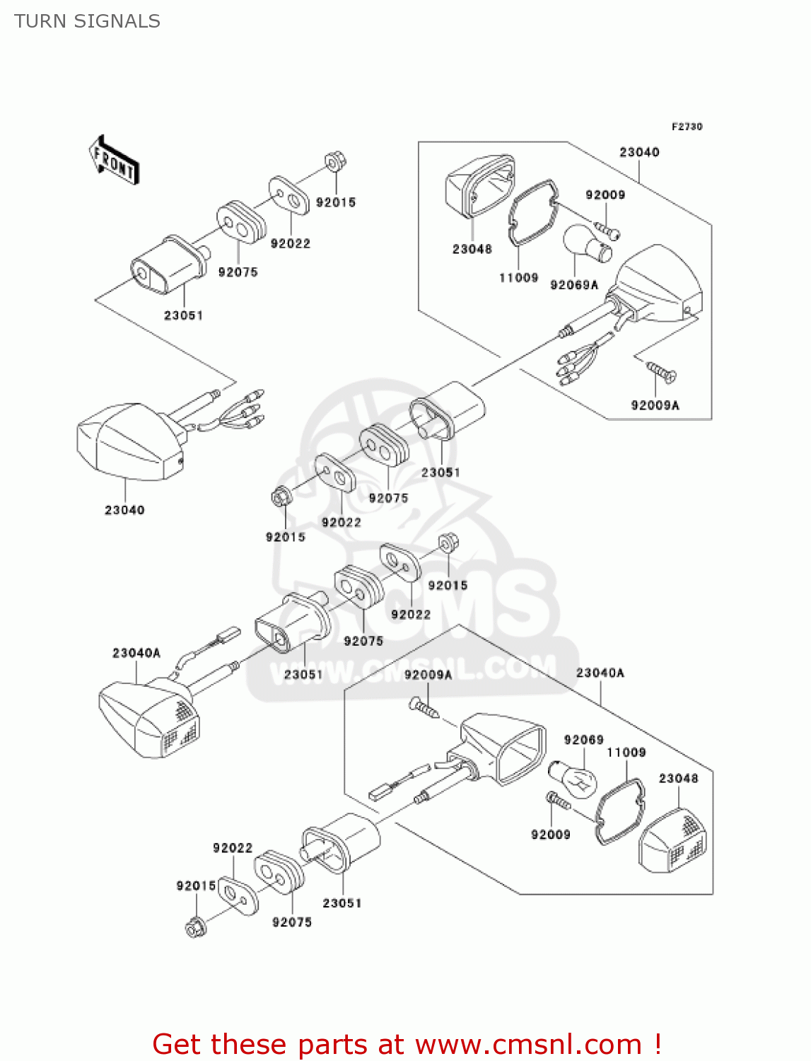 TURN SIGNALS ZR1200A4 ZRX1200R 2004 USA CALIFORNIA CANADA