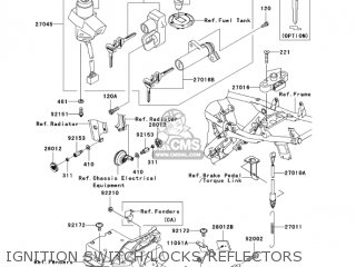 IGNITION SWITCH/LOCKS/REFLECTORS - ZR1200A4 ZRX1200R 2004 USA CALIFORNIA CANADA