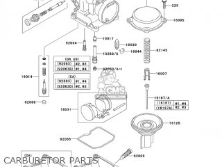 CARBURETOR PARTS - ZR1200A4 ZRX1200R 2004 USA CALIFORNIA CANADA