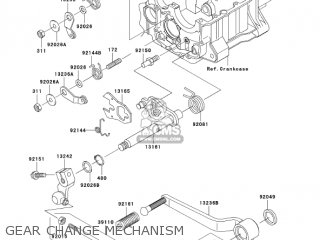 GEAR CHANGE MECHANISM - ZR1200A4 ZRX1200R 2004 USA CALIFORNIA CANADA