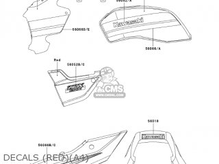 DECALS (RED)(A4) - ZR1200A4 ZRX1200R 2004 USA CALIFORNIA CANADA