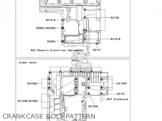 CRANKCASE BOLT PATTERN - ZR1200A4 ZRX1200R 2004 USA CALIFORNIA CANADA