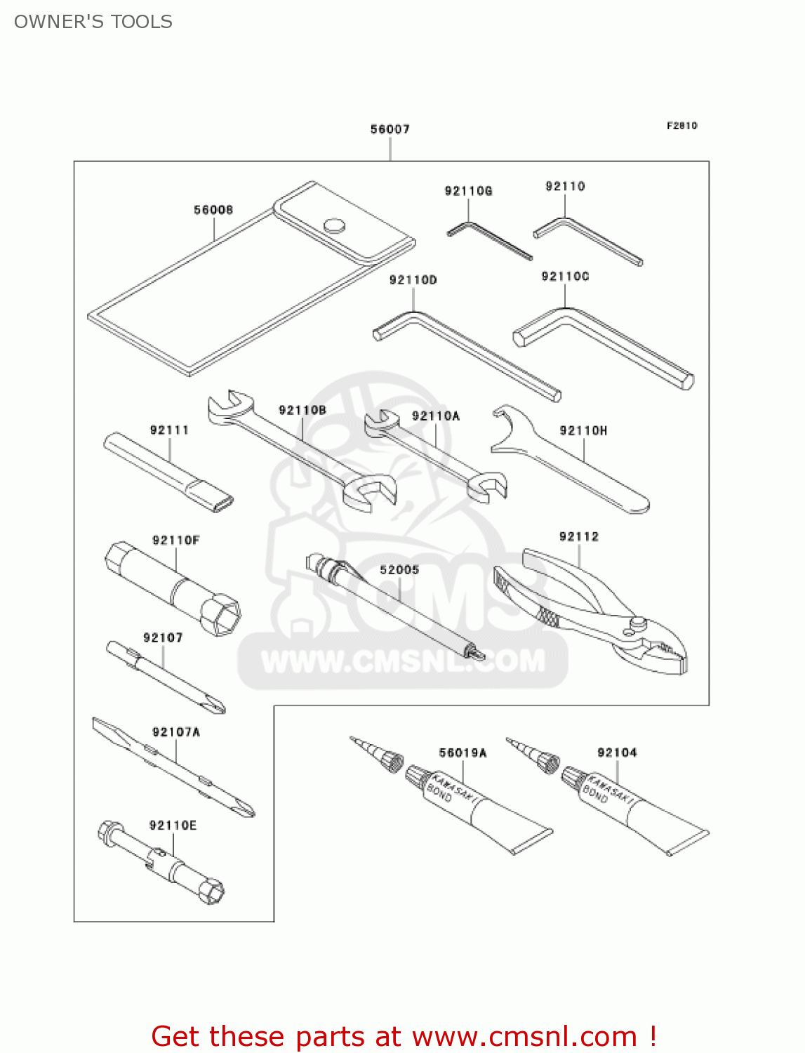 OWNER'S TOOLS ZR1200A5 ZRX1200R 2005 USA CALIFORNIA CANADA