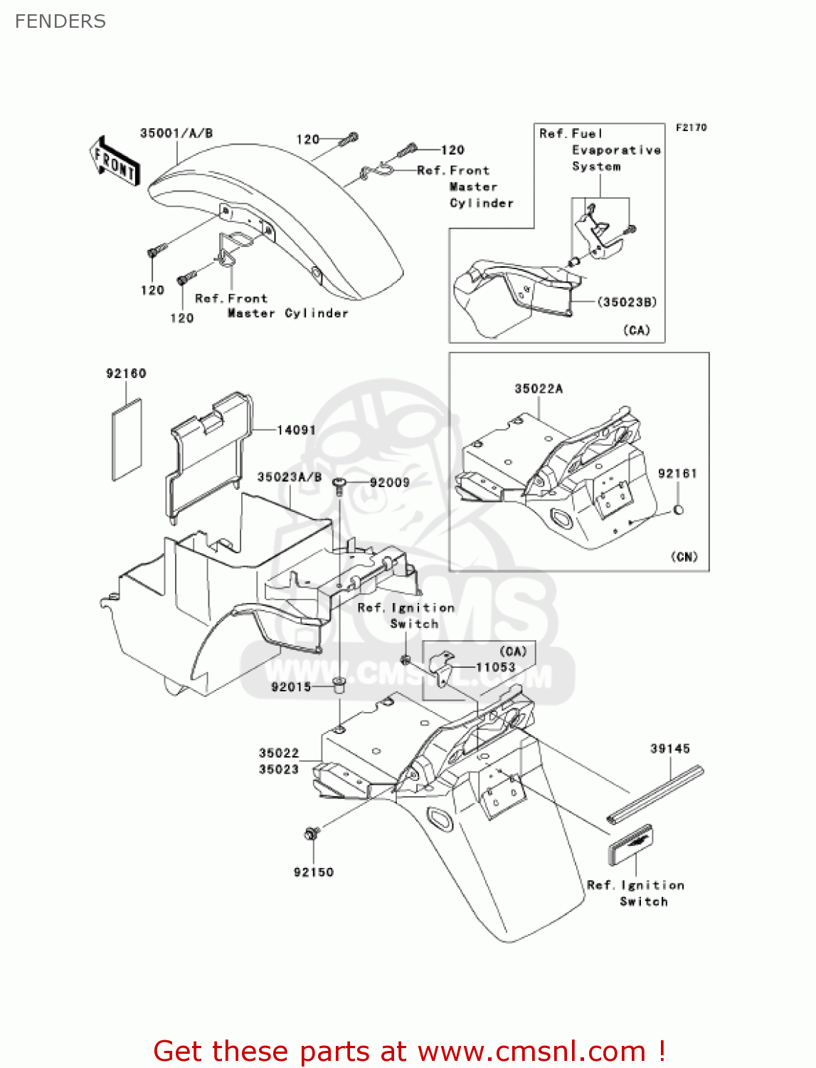 FENDERS ZR1200A5 ZRX1200R 2005 USA CALIFORNIA CANADA