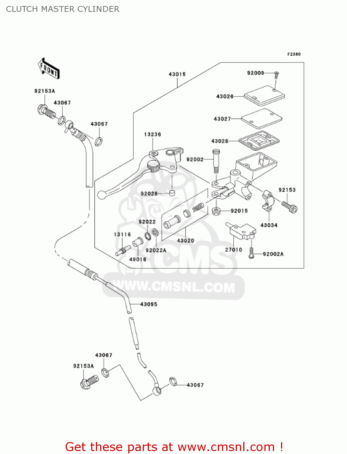 CLUTCH MASTER CYLINDER ZR1200A5 ZRX1200R 2005 USA CALIFORNIA CANADA