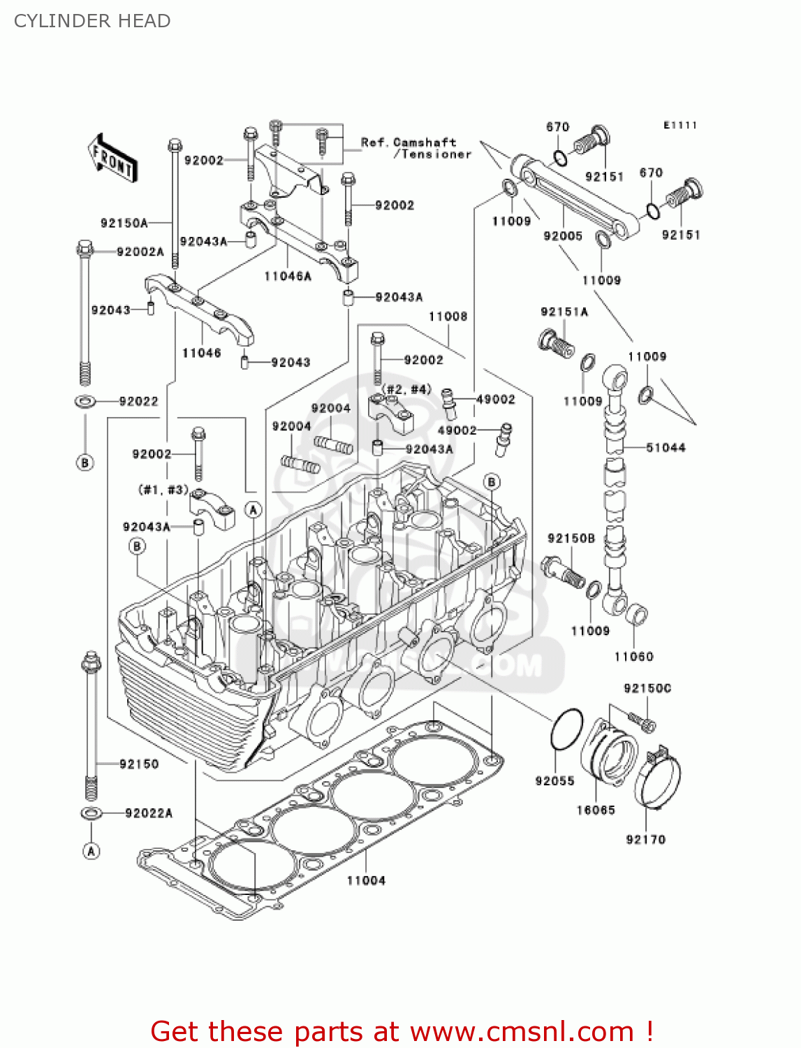 CYLINDER HEAD ZR1200A5 ZRX1200R 2005 USA CALIFORNIA CANADA