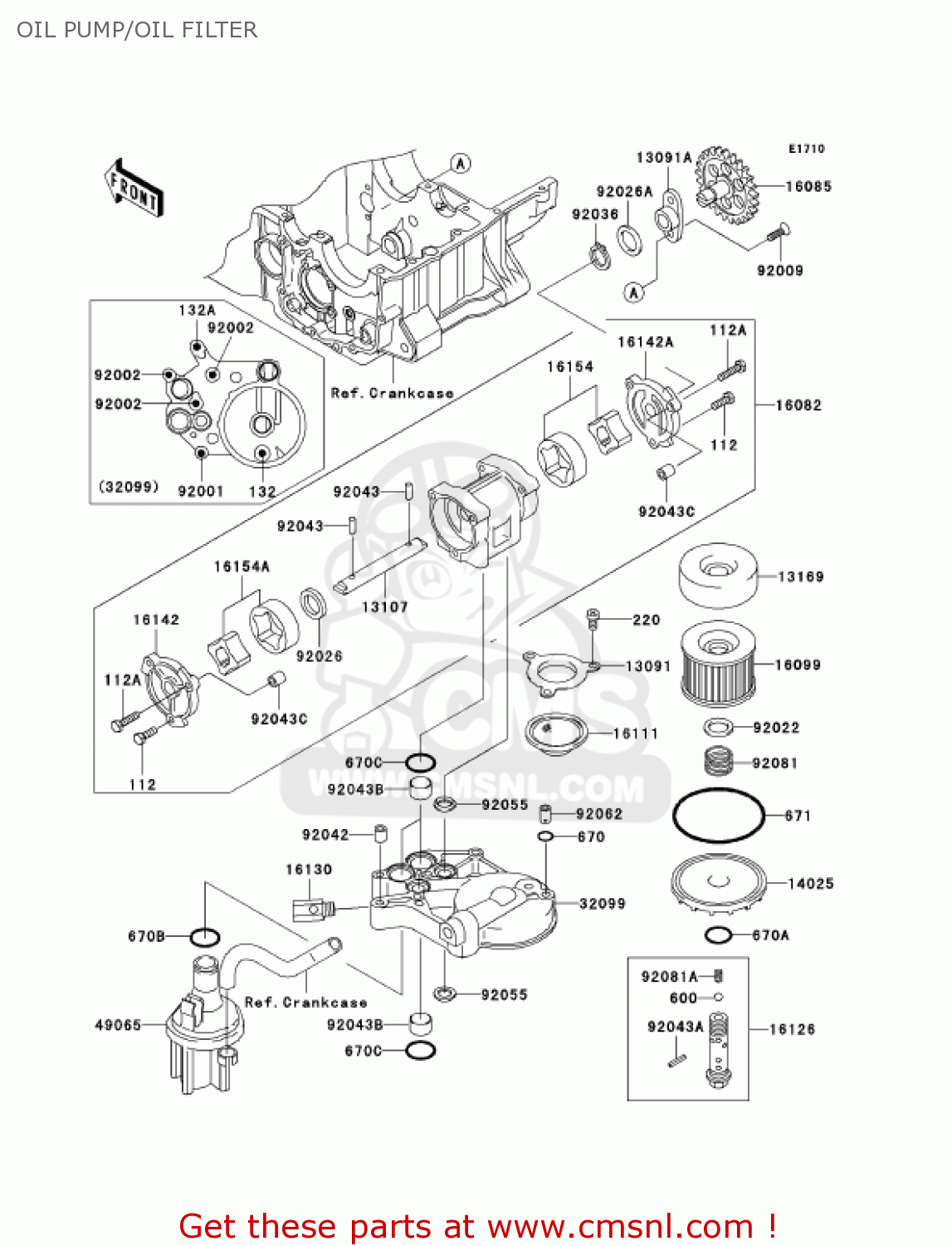 OIL PUMP/OIL FILTER ZR1200A5 ZRX1200R 2005 USA CALIFORNIA CANADA