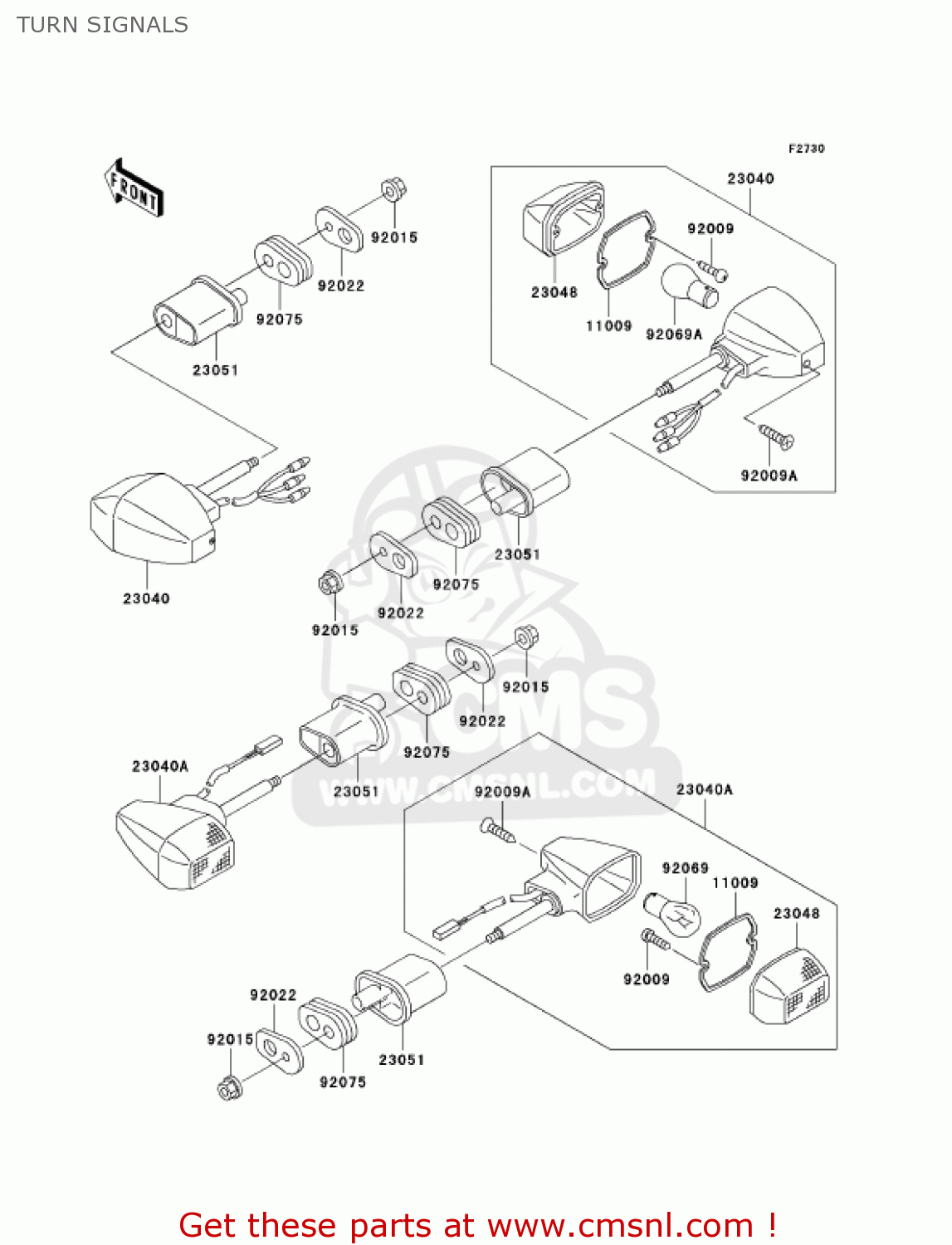 TURN SIGNALS ZR1200A5 ZRX1200R 2005 USA CALIFORNIA CANADA